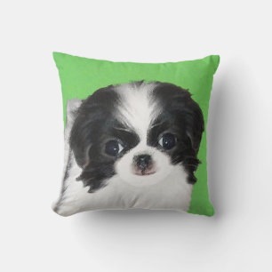 Coussin Peinture japonaise de chiot - Art original de chie