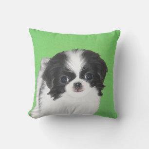 Coussin Peinture japonaise de chiot - Art original de chie