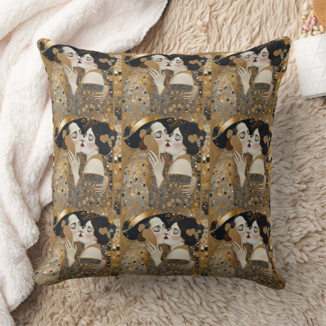 Coussin Peinture klimt repensée, décoration art Nouveau, c (Couverture)