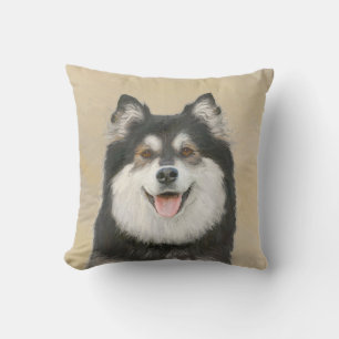 Coussin Peinture Lapphund Finlandaise - Joli art original 