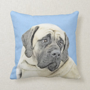 Coussin Peinture mastiff anglaise (Fawn) - Art original de
