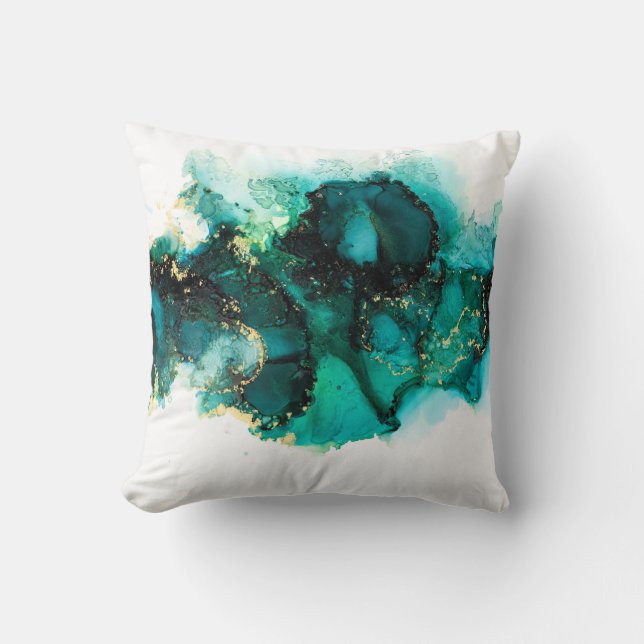 Coussin Peinture moderne à l'encre design aquarelle illust (Recto)