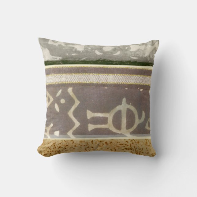 Coussin Peinture Motif Tribale contemporaine (Recto)