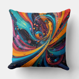 Coussin Peinture numérique abstraite colorée