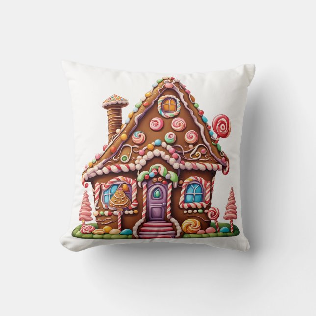 Coussin Peinture numérique mignonne d'une maison en pain d (Recto)