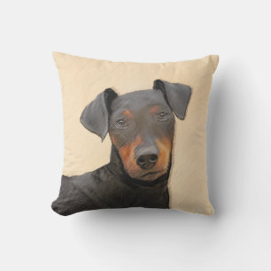 Coussin Peinture originale de Manchester Terrier, Art anim