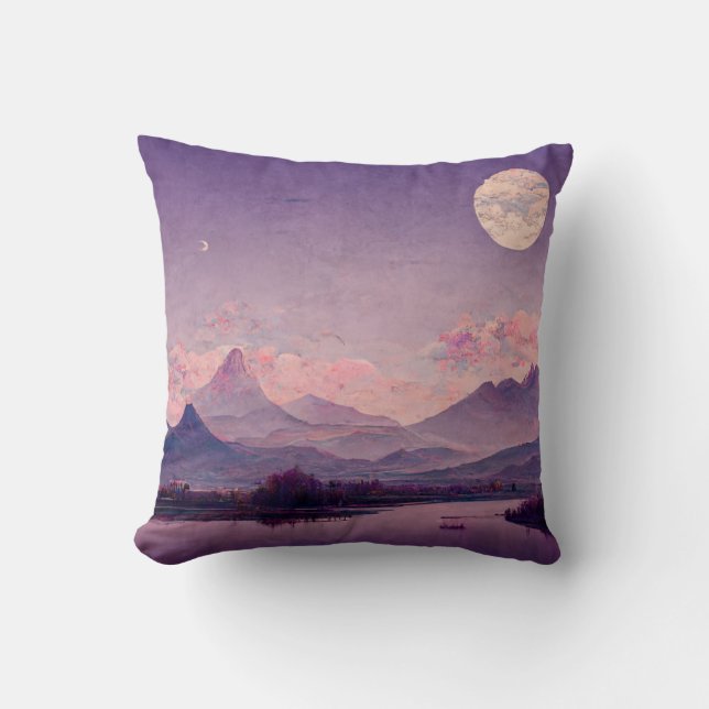 Coussin Peinture paysagère asiatique (Recto)