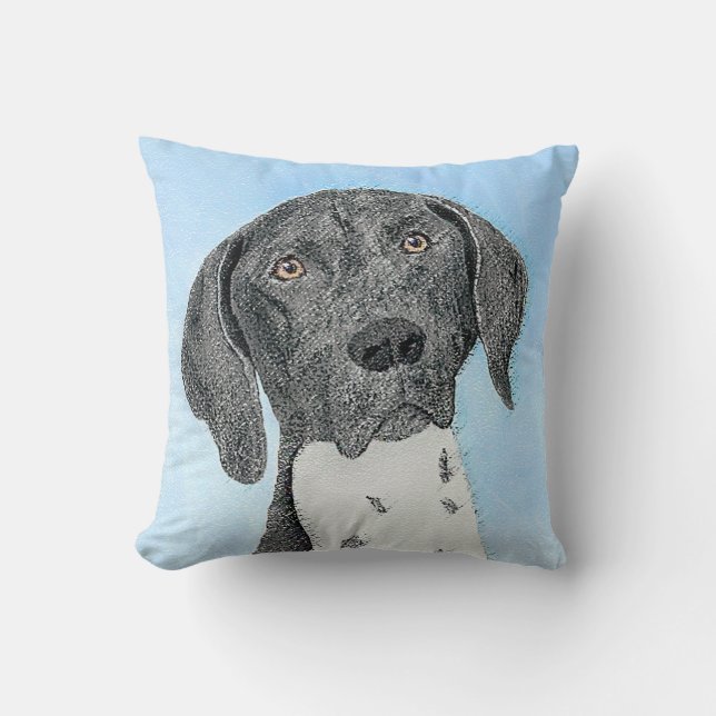 Coussin Peinture pointeur germanique - Art original (Recto)