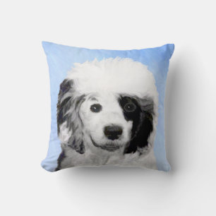 Coussin Peinture Portugaise de Chien d'Eau - Art original 