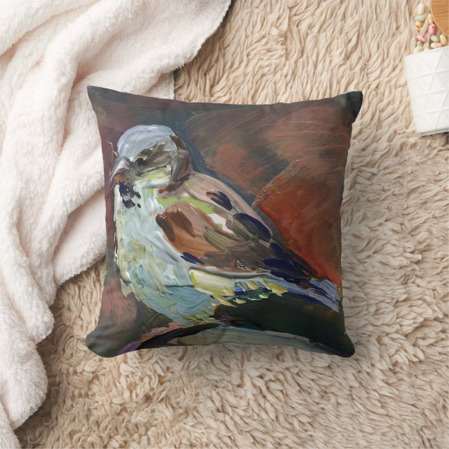 Coussin peinture réaliste, moineau (Couverture)