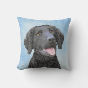 Coussin Peinture Retriever recouverte de boue - Art Chien 