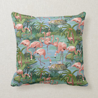 Coussin Peinture rose de lagune de Flamant rose par le