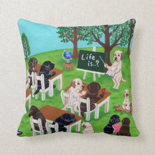 Coussin Peinture scolaire du Labrador