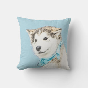 Coussin Peinture Sibérienne Husky Puppy - Art Chien origin