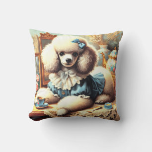 Coussin Peinture vintage de caniche