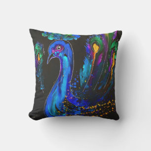 Coussin Peinture Whimsical Peacock
