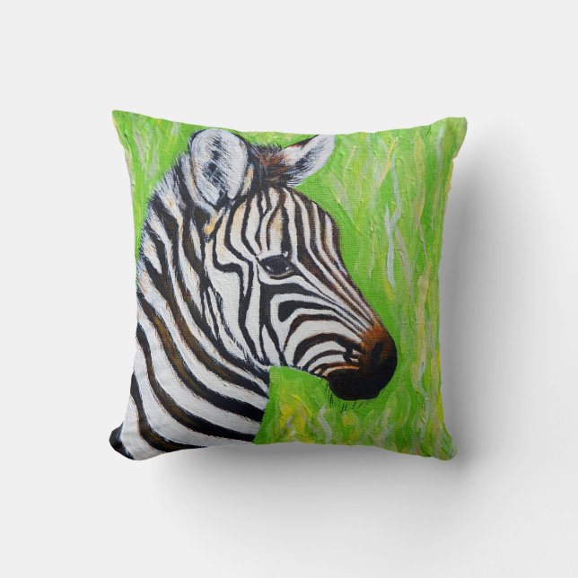 Coussin Peinture Zèbre (Recto)