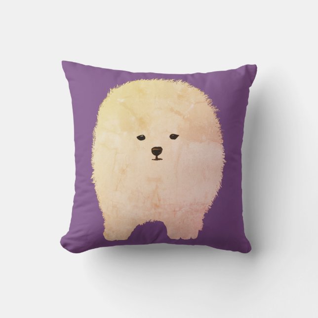 Coussin pelucheux mignon de jet de chien de rose (Recto)