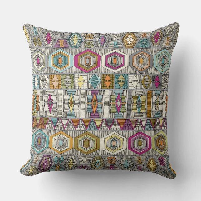Coussin pembe de kilim (Recto)