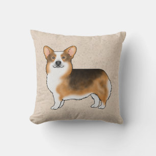Coussin Pembroke Welsh Corgi Tricolore à Tête Rousse Chien