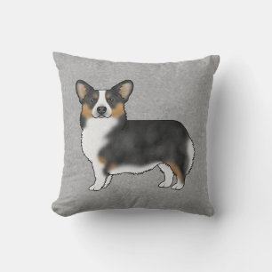 Coussin Pembroke Welsh Corgi tricolore noir Chien de dessi