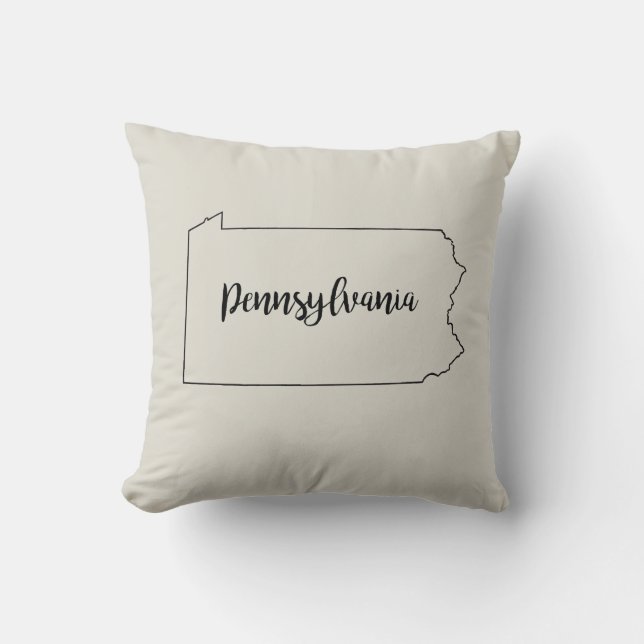 Coussin Pennsylvanie State Map Jeu d'oreiller (Recto)