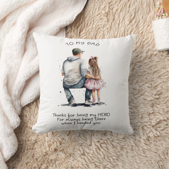 Coussin Pensé papa Tu es mon héros (Couverture)
