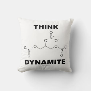 Coussin Pensez la dynamite (la molécule chimique de