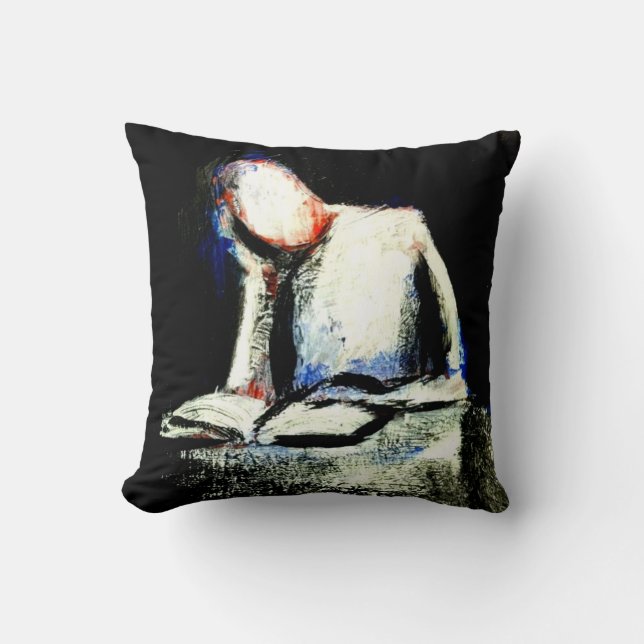 Coussin "PENSEZ" le carreau avec l'art par Jack Larson (Recto)