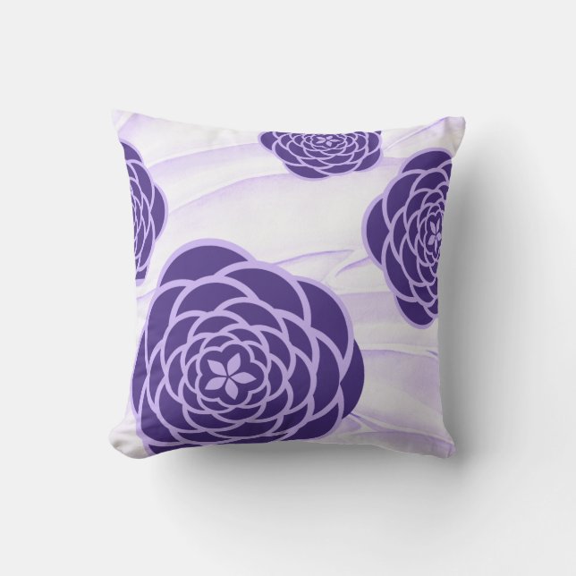 Coussin Peonées ultraviolettes sur Arrière - plan Lilac so (Recto)