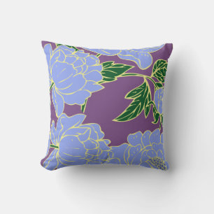 Coussin Peonies bleues