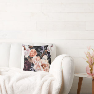 Coussin Peonies sombres Motif floral