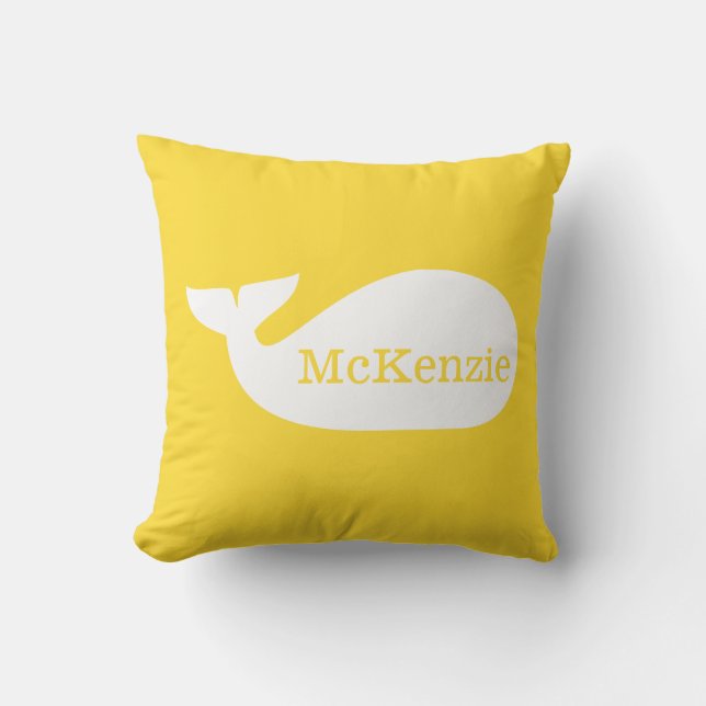 Coussin Pépinière de baleine jaune (Recto)