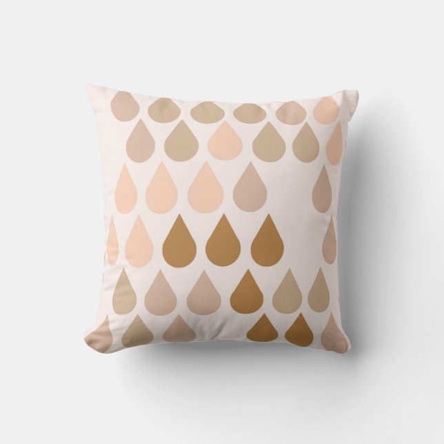 Coussin Pépinière de saumon rose Raindrop, décoration neut (Recto)