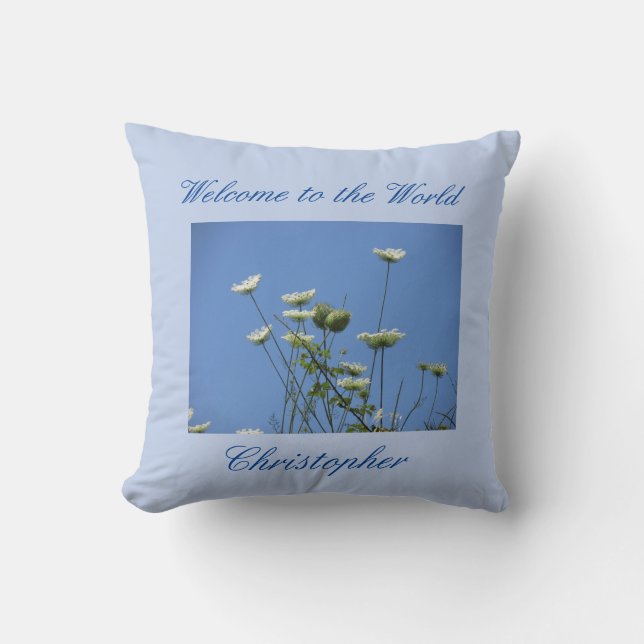 Coussin Pépinière Fleur sauvage de Crème de Corfou (Recto)