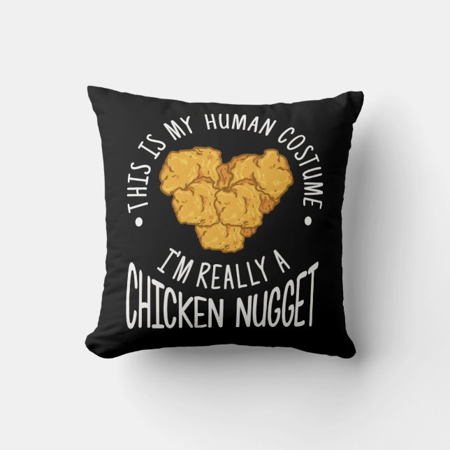 Coussin Pépite de poulet humaine drôle de costume (Recto)