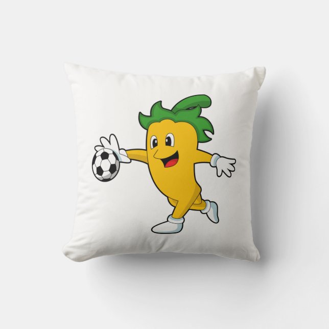 Coussin Pepper Vegan comme joueur de football avec Soccer. (Recto)