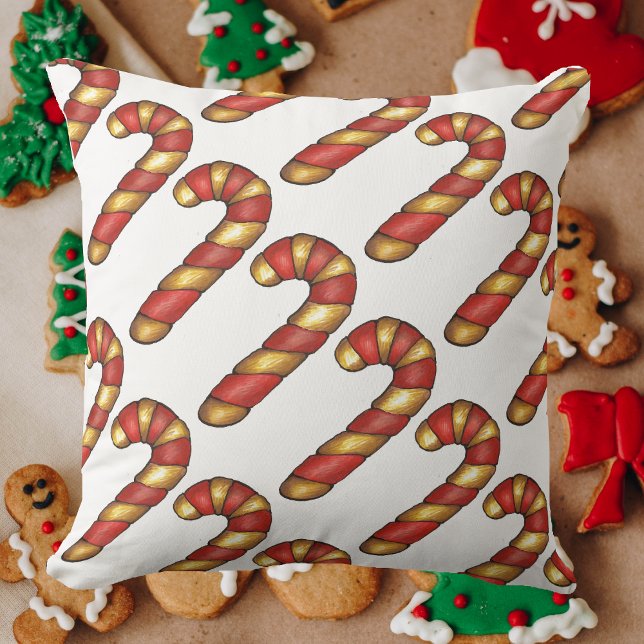 Coussin Peppermenthe Twist Sucre de canne Christmas Cookie (Christmas candy cane cookie pillow)