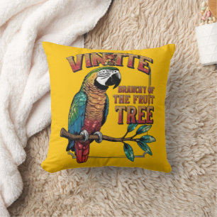 Coussin Perche visible : Perroquet en couleur sur un arbre