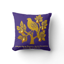 Perdrix Dans Un Arbre Fruitier Noël Or Violet