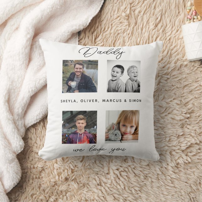 Coussin Père avec enfants Famille Papa Photo Collage (Couverture)