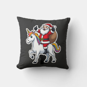 Coussin Père Noël à Noël Cheval Licorne - Filles de Noël