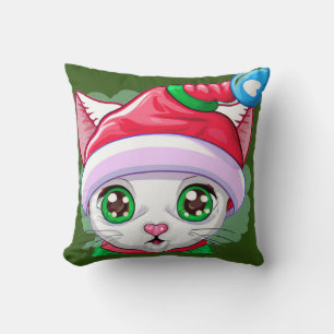 Coussin Père Noël aide super chat pour Noël