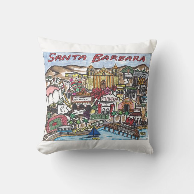 Coussin Père Noël Barbara Carte Jeu d'oreiller (Recto)
