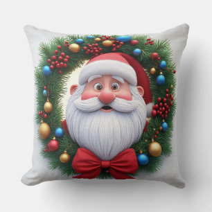 Coussin Père Noël de dessin animé festif de Noël