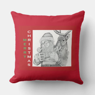 Coussin Père Noël et Reindeer