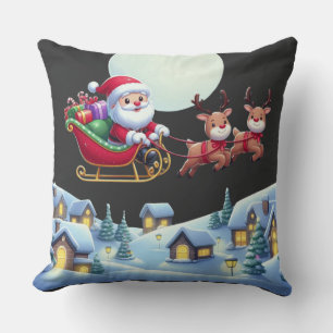 Coussin Père Noël et Reindeer Christmas Magic Night Tee