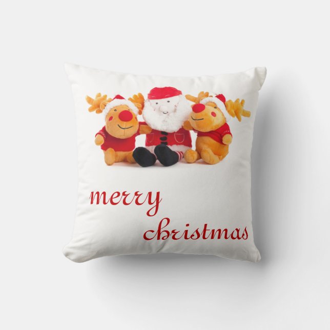 Coussin Père Noël et Reindeers Cushion (Recto)