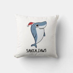 Coussin Père Noël Jaws Funny Shark Christmas Pun