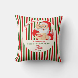 Coussin Père Noël Liste des Enfants Sages Membre Fier